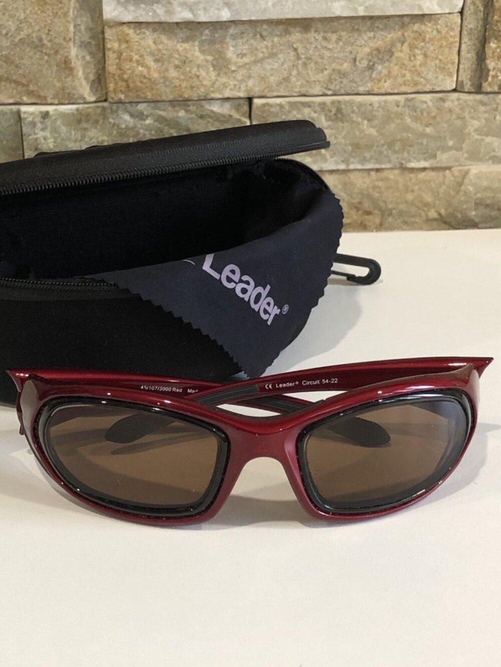 LEADER CIRCUIT JR SHINY RED 45/107/3000 DESIGNER SUNGLASSES - **Frame Only**CS24